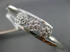 ESTATE .10CT DIAMOND 14KT WHITE GOLD PAST PRESENT FUTURE FLOWER BANGLE BRACELET