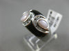 ESTATE WIDE .32CT DIAMOND 14KT WHITE GOLD AAA MOTHER OF PEARL 3D LEAF FUN RING