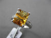 ANTIQUE 3.24CT DIAMOND & AAA CITRINE 14KT WHITE GOLD FILIGREE EMERALD CUT RING