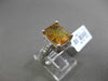 ANTIQUE 3.24CT DIAMOND & AAA CITRINE 14KT WHITE GOLD FILIGREE EMERALD CUT RING