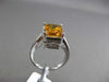 ANTIQUE 3.24CT DIAMOND & AAA CITRINE 14KT WHITE GOLD FILIGREE EMERALD CUT RING