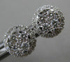 ESTATE .53CT ROUND DIAMOND 18KT WHITE GOLD 3D CLASSIC HALO CLUSTER STUD EARRINGS