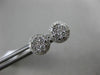 ESTATE .53CT ROUND DIAMOND 18KT WHITE GOLD 3D CLASSIC HALO CLUSTER STUD EARRINGS