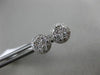 ESTATE .53CT ROUND DIAMOND 18KT WHITE GOLD 3D CLASSIC HALO CLUSTER STUD EARRINGS