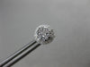 ESTATE .53CT ROUND DIAMOND 18KT WHITE GOLD 3D CLASSIC HALO CLUSTER STUD EARRINGS