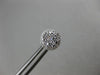 ESTATE .53CT ROUND DIAMOND 18KT WHITE GOLD 3D CLASSIC HALO CLUSTER STUD EARRINGS