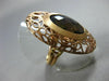 ANTIQUE MASSIVE 12.0CT AAA SMOKY TOPAZ 14K ROSE GOLD 3D OPEN FILIGREE OVAL RING