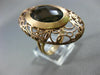 ANTIQUE MASSIVE 12.0CT AAA SMOKY TOPAZ 14K ROSE GOLD 3D OPEN FILIGREE OVAL RING