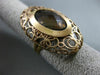 ANTIQUE MASSIVE 12.0CT AAA SMOKY TOPAZ 14K ROSE GOLD 3D OPEN FILIGREE OVAL RING