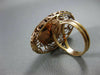 ANTIQUE MASSIVE 12.0CT AAA SMOKY TOPAZ 14K ROSE GOLD 3D OPEN FILIGREE OVAL RING