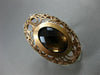 ANTIQUE MASSIVE 12.0CT AAA SMOKY TOPAZ 14K ROSE GOLD 3D OPEN FILIGREE OVAL RING