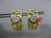 ESTATE .15CT DIAMOND 14K WHITE & YELLOW GOLD 3D OPEN HEART CLIP ON EARRINGS