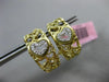ESTATE .15CT DIAMOND 14K WHITE & YELLOW GOLD 3D OPEN HEART CLIP ON EARRINGS