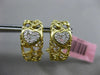 ESTATE .15CT DIAMOND 14K WHITE & YELLOW GOLD 3D OPEN HEART CLIP ON EARRINGS