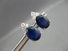 ESTATE 3.92CT DIAMOND & AAA OVAL SAPPHIRE 14KT WHITE GOLD STUD EARRINGS #2895