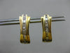 ESTATE .30CT PRINCESS CUT DIAMOND 14KT YELLOW GOLD MULTI ROW SEMI HOOP EARRINGS