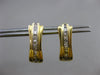 ESTATE .30CT PRINCESS CUT DIAMOND 14KT YELLOW GOLD MULTI ROW SEMI HOOP EARRINGS