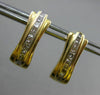ESTATE .30CT PRINCESS CUT DIAMOND 14KT YELLOW GOLD MULTI ROW SEMI HOOP EARRINGS