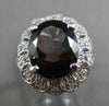 ANTIQUE LARGE 4.42CT DIAMOND & AAA SMOKY TOPAZ 14KT WHITE GOLD 3D FILIGREE RING