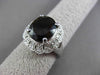 ANTIQUE LARGE 4.42CT DIAMOND & AAA SMOKY TOPAZ 14KT WHITE GOLD 3D FILIGREE RING