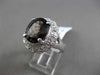 ANTIQUE LARGE 4.42CT DIAMOND & AAA SMOKY TOPAZ 14KT WHITE GOLD 3D FILIGREE RING