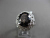 ANTIQUE LARGE 4.42CT DIAMOND & AAA SMOKY TOPAZ 14KT WHITE GOLD 3D FILIGREE RING