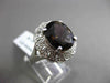 ANTIQUE LARGE 4.42CT DIAMOND & AAA SMOKY TOPAZ 14KT WHITE GOLD 3D FILIGREE RING