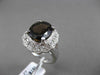 ANTIQUE LARGE 4.42CT DIAMOND & AAA SMOKY TOPAZ 14KT WHITE GOLD 3D FILIGREE RING