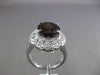 ANTIQUE LARGE 4.42CT DIAMOND & AAA SMOKY TOPAZ 14KT WHITE GOLD 3D FILIGREE RING