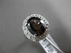 ANTIQUE LARGE 4.42CT DIAMOND & AAA SMOKY TOPAZ 14KT WHITE GOLD 3D FILIGREE RING