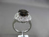 ANTIQUE LARGE 4.42CT DIAMOND & AAA SMOKY TOPAZ 14KT WHITE GOLD 3D FILIGREE RING