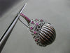 ESTATE LARGE .75CT RUBY 14K BLACK GOLD STRIATED WOVEN LEVERBACK HANGING EARRINGS