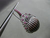 ESTATE LARGE .75CT RUBY 14K BLACK GOLD STRIATED WOVEN LEVERBACK HANGING EARRINGS