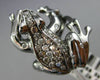 ESTATE LARGE 1.09CT DIAMOND & RUBY 18K WHITE & BLACK GOLD 3D HAPPY FROG FUN RING