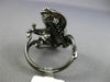 ESTATE LARGE 1.09CT DIAMOND & RUBY 18K WHITE & BLACK GOLD 3D HAPPY FROG FUN RING