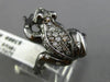 ESTATE LARGE 1.09CT DIAMOND & RUBY 18K WHITE & BLACK GOLD 3D HAPPY FROG FUN RING