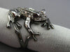 ESTATE LARGE 1.09CT DIAMOND & RUBY 18K WHITE & BLACK GOLD 3D HAPPY FROG FUN RING
