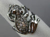 ESTATE LARGE 1.09CT DIAMOND & RUBY 18K WHITE & BLACK GOLD 3D HAPPY FROG FUN RING