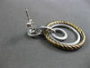 ESTATE LARGE 1.0CT DIAMOND 14K WHITE & BROWN GOLD CIRCLE OF LIFE ETOILE EARRINGS