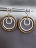 ESTATE LARGE 1.0CT DIAMOND 14K WHITE & BROWN GOLD CIRCLE OF LIFE ETOILE EARRINGS