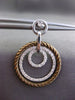 ESTATE LARGE 1.0CT DIAMOND 14K WHITE & BROWN GOLD CIRCLE OF LIFE ETOILE EARRINGS