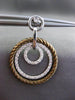 ESTATE LARGE 1.0CT DIAMOND 14K WHITE & BROWN GOLD CIRCLE OF LIFE ETOILE EARRINGS