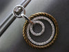 ESTATE LARGE 1.0CT DIAMOND 14K WHITE & BROWN GOLD CIRCLE OF LIFE ETOILE EARRINGS