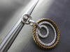 ESTATE LARGE 1.0CT DIAMOND 14K WHITE & BROWN GOLD CIRCLE OF LIFE ETOILE EARRINGS
