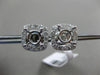 ESTATE .57CT DIAMOND 18KT WHITE GOLD 3D SQUARE FILIGREE HALO EARRING JACKETS 5mm