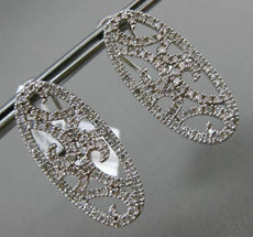ESTATE LARGE .78CT DIAMOND 14KT WHITE GOLD ELONGATED OVAL WAVE CLIP ON EARRINGS