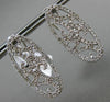 ESTATE LARGE .78CT DIAMOND 14KT WHITE GOLD ELONGATED OVAL WAVE CLIP ON EARRINGS