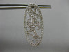ESTATE LARGE .78CT DIAMOND 14KT WHITE GOLD ELONGATED OVAL WAVE CLIP ON EARRINGS