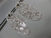 ESTATE LARGE .78CT DIAMOND 14KT WHITE GOLD ELONGATED OVAL WAVE CLIP ON EARRINGS