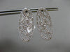 ESTATE LARGE .78CT DIAMOND 14KT WHITE GOLD ELONGATED OVAL WAVE CLIP ON EARRINGS